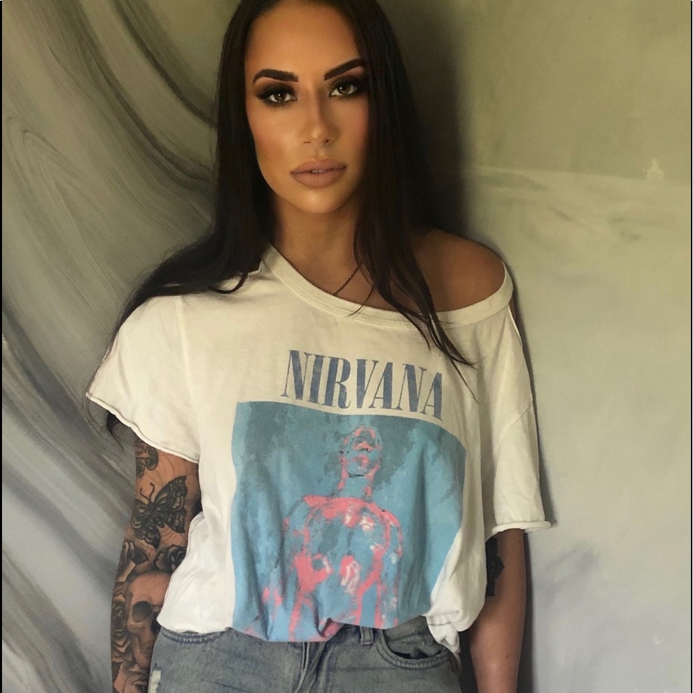 TRUNK LTD. nirvana graphic t-shirt with cut outs